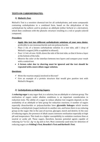 barfoed test|qualitative analysis of carbohydrates pdf.